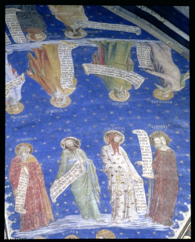 Los Profetas Job, Isaías, Jeremías, Salomón, Moisés, Ezequiel, David y Enoc de La Sala de la Gran Audiencia (La Cámara de Audiencia) c.1353 de Matteo Giovanetti